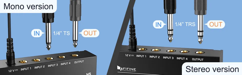 Fifine N5 - Four-Channel Line Mixer With Individual Volume Controls overview 4