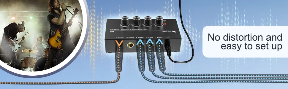 Fifine N5 - Four-Channel Line Mixer With Individual Volume Controls overview 5