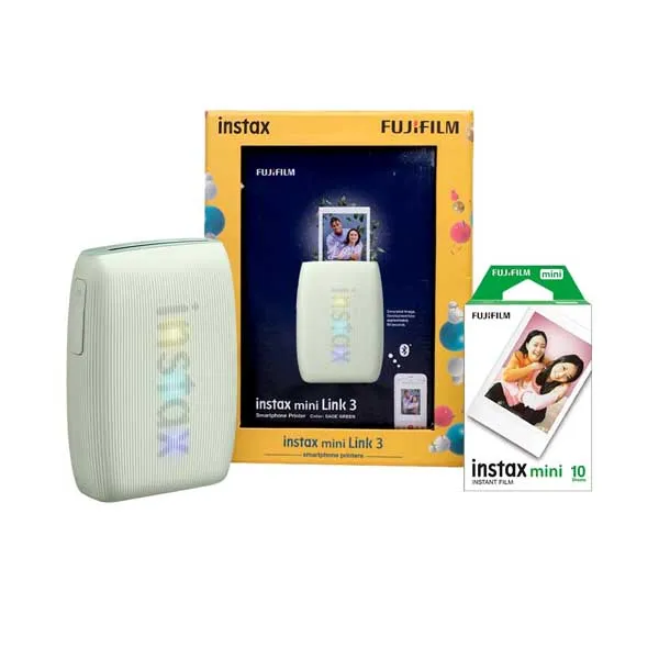 Fujifilm instax Mini Link 3 Smartphone Photo Printer Starter Kit (Green)