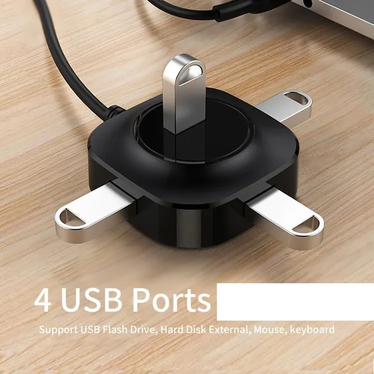 HAMMOK Jack USB 2.0 4 Port High Speed Hub (Black) overview 1