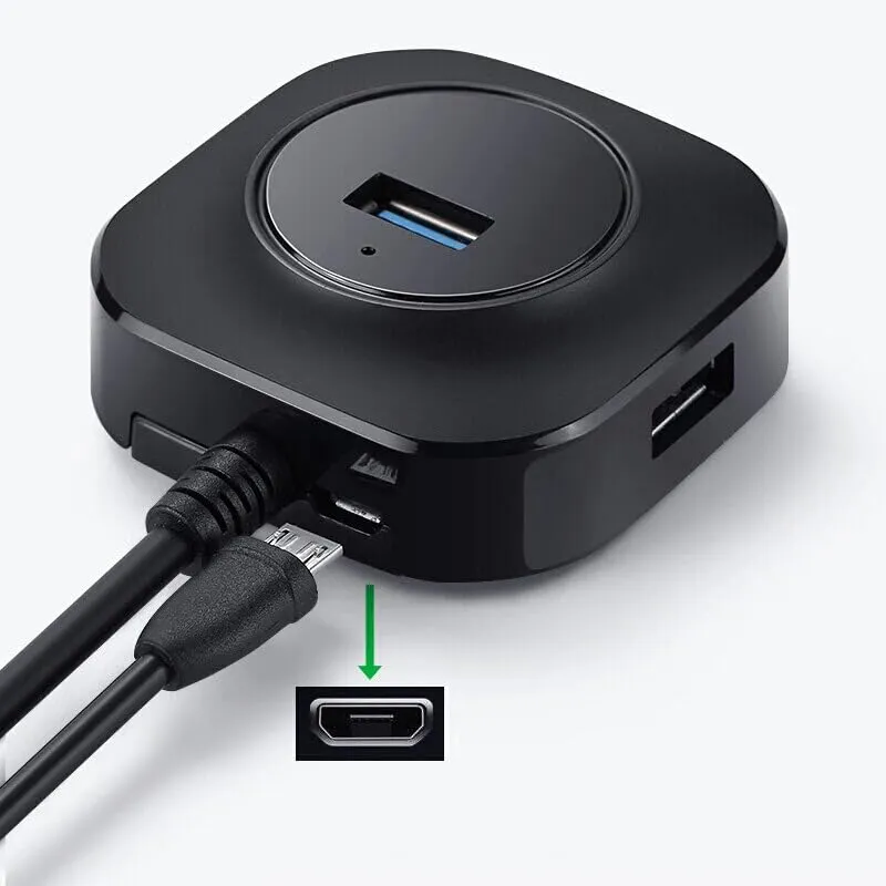 HAMMOK Jack USB 2.0 4 Port High Speed Hub (Black) overview 2