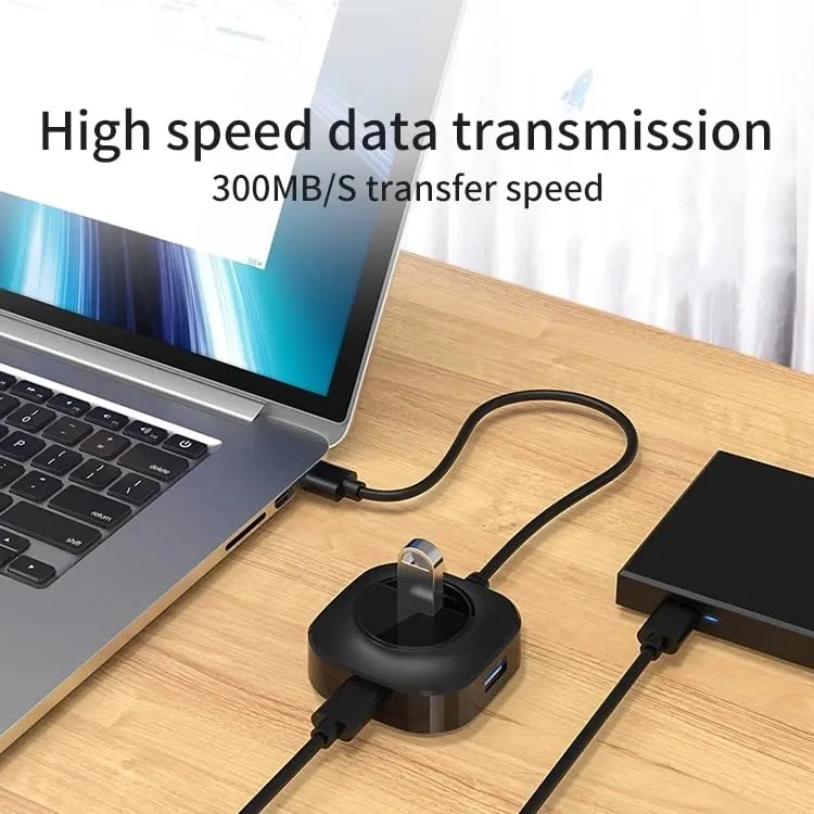 HAMMOK Jack USB 2.0 4 Port High Speed Hub (Black) overview 3