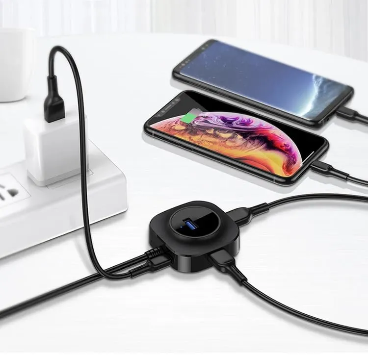 HAMMOK Jack USB 2.0 4 Port High Speed Hub (Black) overview 4