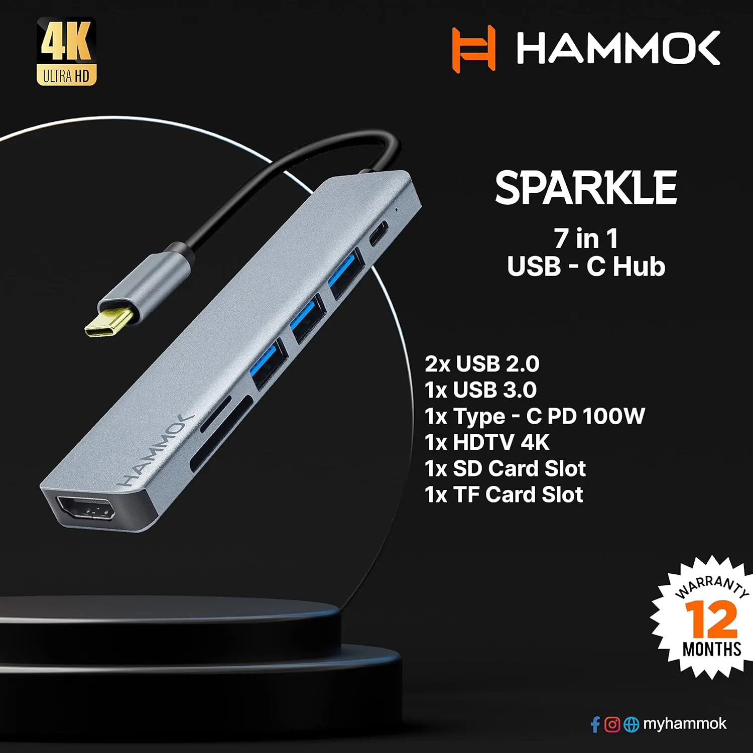 Hammok Sparkle 7-in-1 USB-C Hub overview 1
