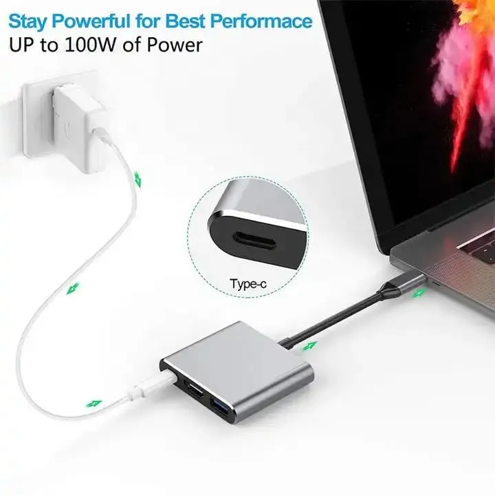 Hammok ZEST TYPE C 3 IN 1 USB Hub (Grey) overview 3