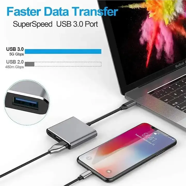 Hammok ZEST TYPE C 3 IN 1 USB Hub (Grey) overview 4