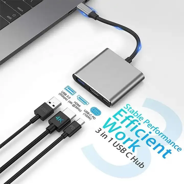 Hammok ZEST TYPE C 3 IN 1 USB Hub (Grey) overview 5