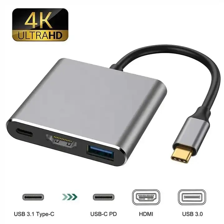 Hammok ZEST TYPE C 3 IN 1 USB Hub (Grey) overview 6