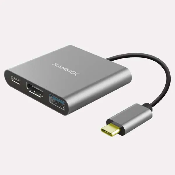 Hammok ZEST TYPE C 3 IN 1 USB Hub (Grey)