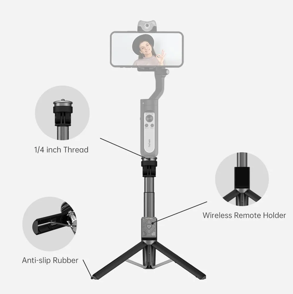 Hohem RS01 3 in 1 Selfie Stick Extendable Tripod Black overview 4