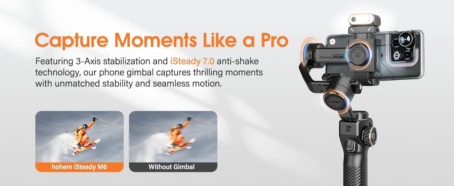 Hohem iSteady M6 Kit - 3 Axis Mobile Gimbal with OLED Display overview 2