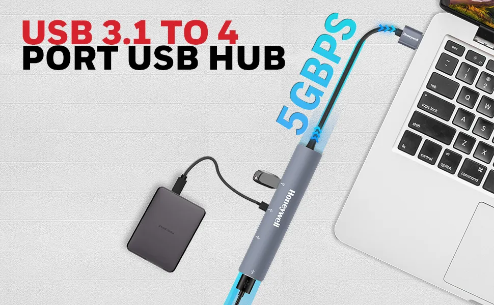 Honeywell Momentum 4-in-1 Ultra Slim USB Hub overview 1