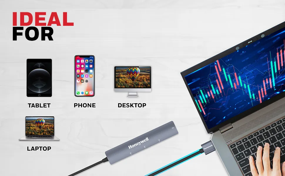 Honeywell Momentum 4-in-1 Ultra Slim USB Hub overview 3
