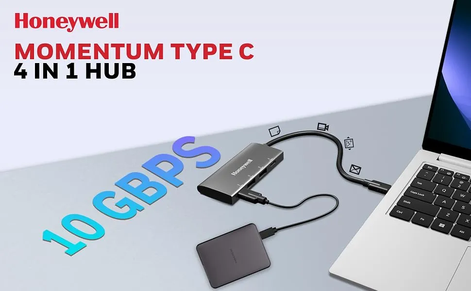 Honeywell Momentum TypeC to 2xUSB 3.2 Gen 2 TypeC Port & 2xUSB 3.2 Gen 2 TypeA Port Hub overview 1