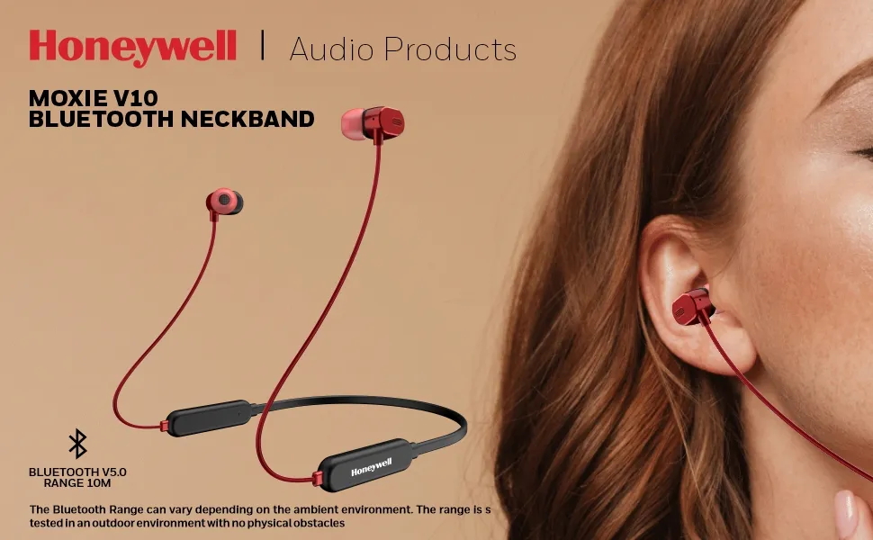 Honeywell Moxie V10 Bluetooth Neckband – Black overview 1