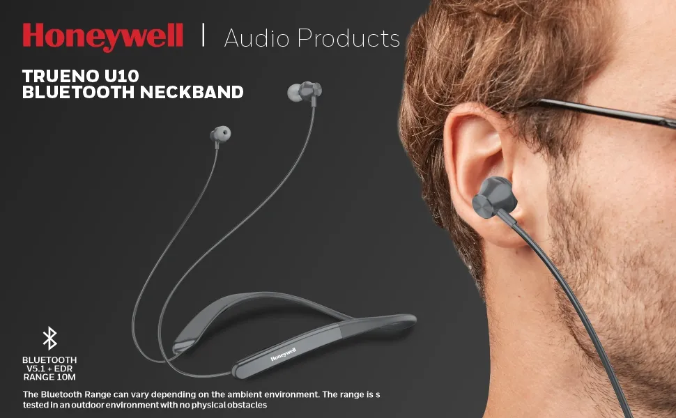 Honeywell Trueno U10 Bluetooth Neckband – Grey overview 1