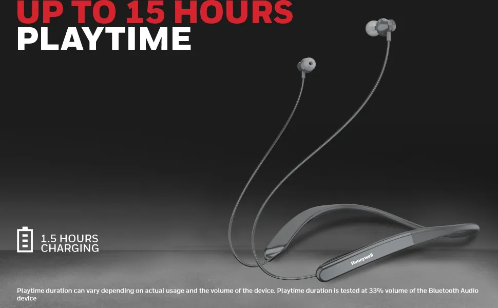 Honeywell Trueno U10 Bluetooth Neckband – Grey overview 2