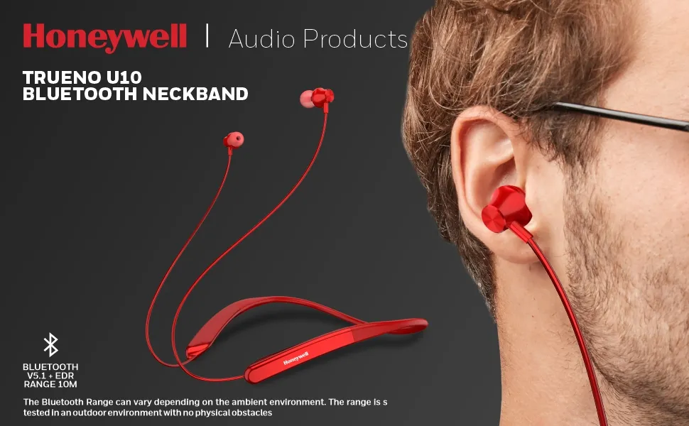 Honeywell Trueno U10 Bluetooth Neckband – Red overview 1
