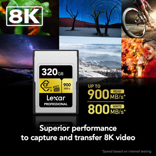 Lexar 320GB Professional CFexpress Type A Card GOLD Series overview 1