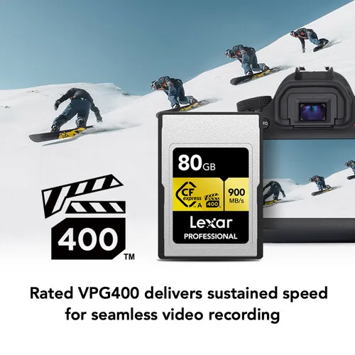 Lexar 80GB Professional CFexpress Type A Card GOLD Series overview 2