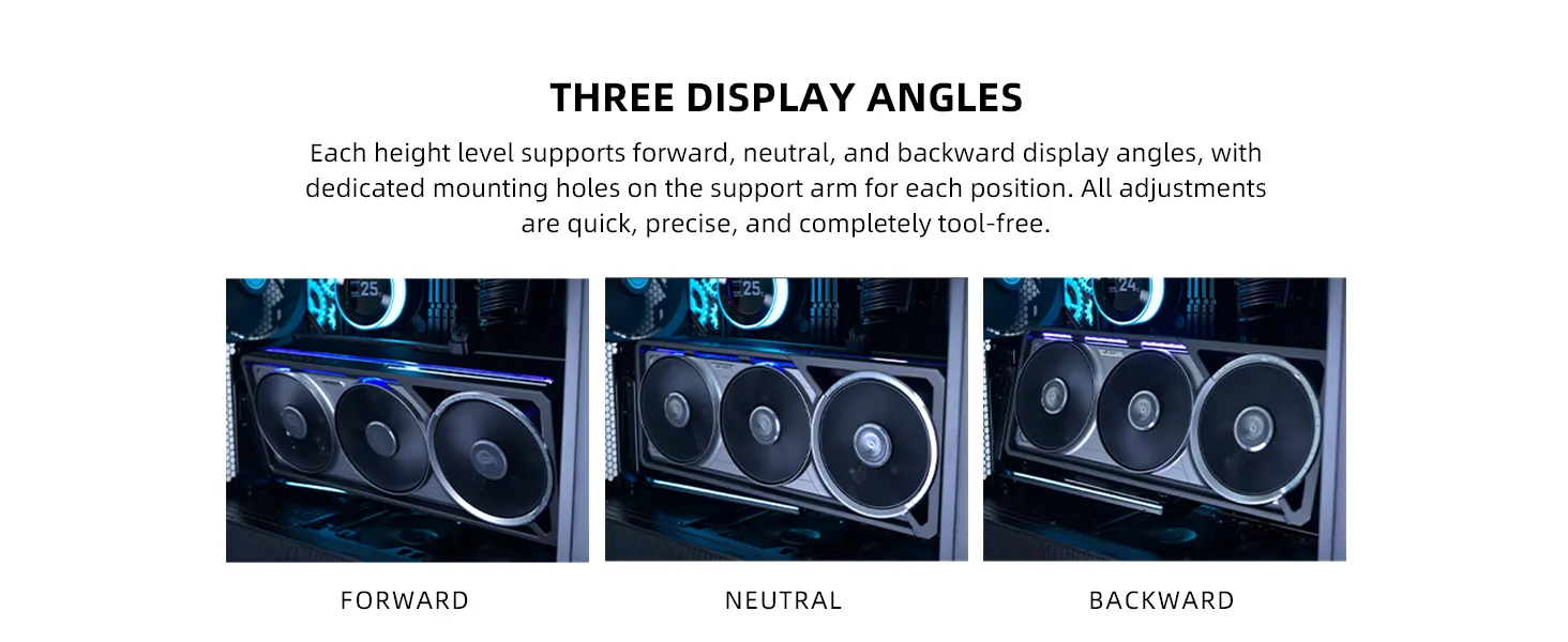 Lian Li ATX PC Case Multi-Directional 4 Slots Vertical GPU Kit V3 (VG4v3 Black) overview 3