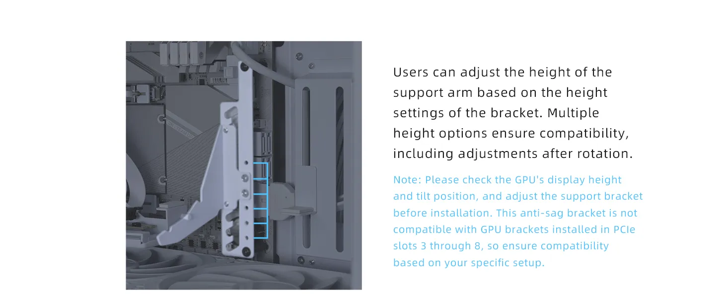 Lian Li ATX PC Case Multi-Directional 4 Slots Vertical GPU Kit V3 (VG4v3 Black) overview 7