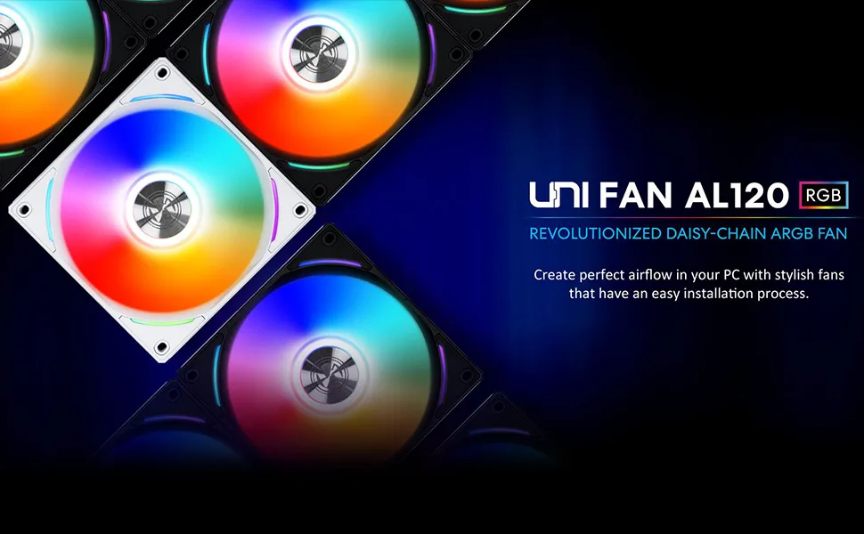 Lian Li UNI Fan AL120 ARGB Black 120mm Cabinet Fan (Triple Pack) overview 1