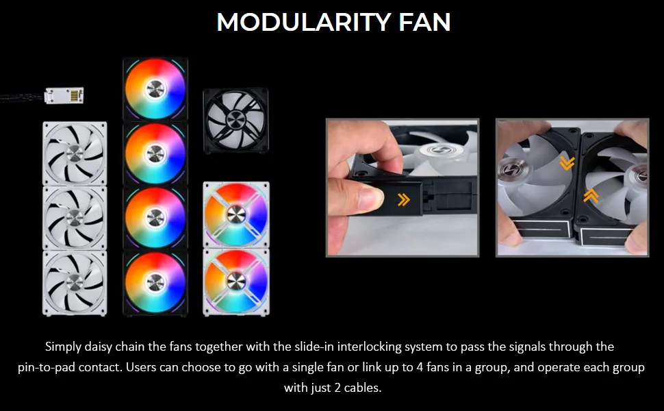 Lian Li UNI Fan AL120 ARGB Black 120mm Cabinet Fan (Triple Pack) overview 2