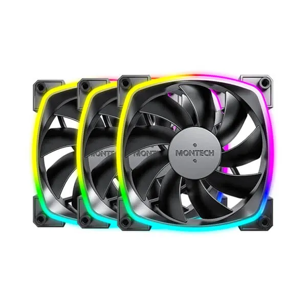 Montech AX120 PWM ARGB Black Case Fan (3 Pack)