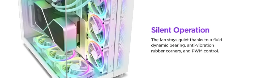 NZXT F120 RGB Duo White - 120mm PWM RGB Cabinet Fan (Single Pack) overview 5