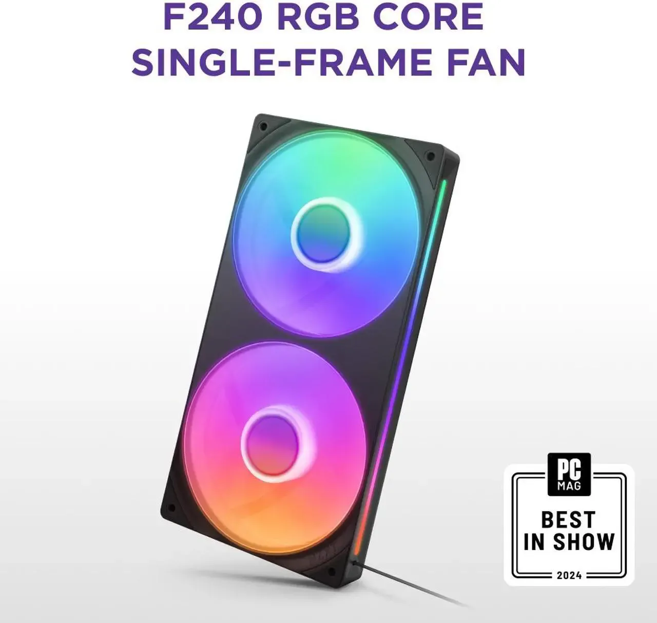 NZXT F240 RGB CORE RF-U24HF-B1 240mm RGB LED Single-Frame RGB Fan (Black) overview 1