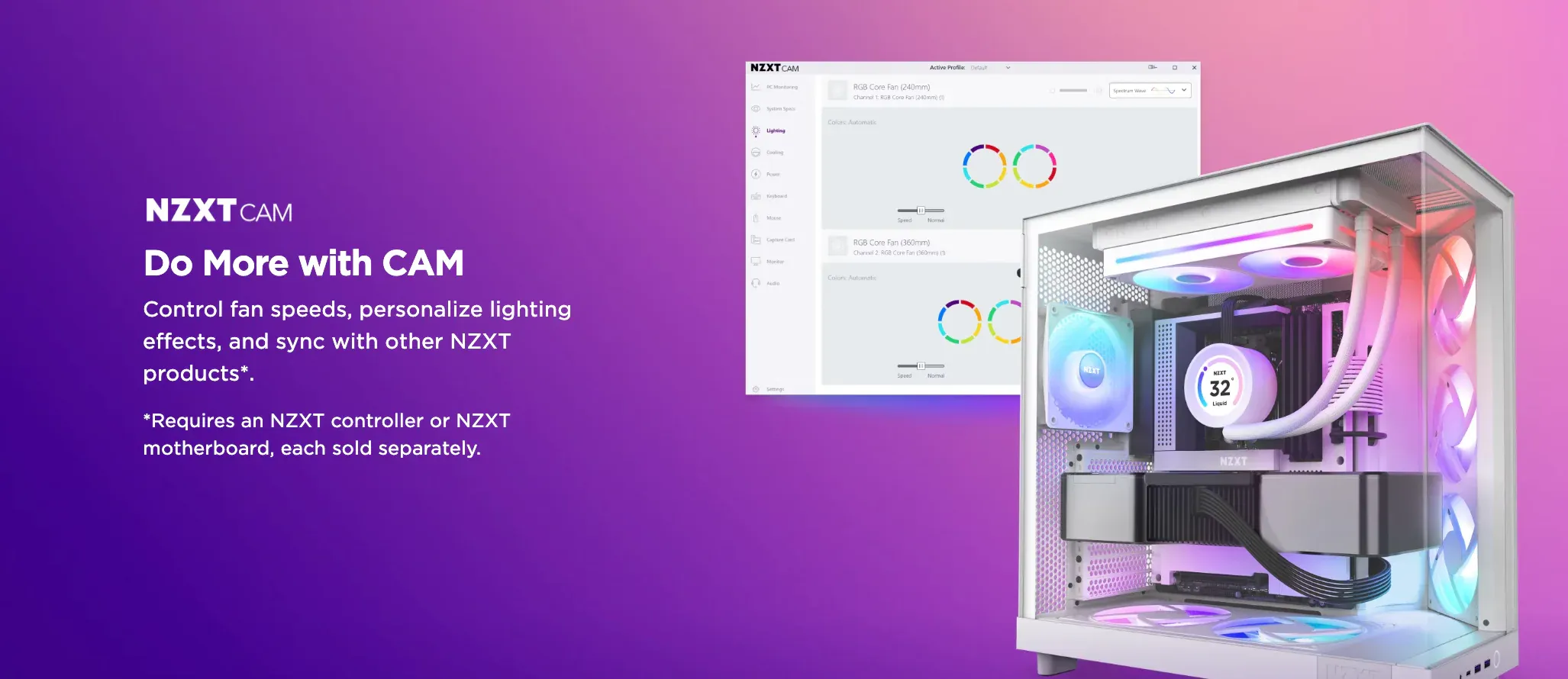 NZXT F240 RGB CORE RF-U24HF-B1 240mm RGB LED Single-Frame RGB Fan (Black) overview 10