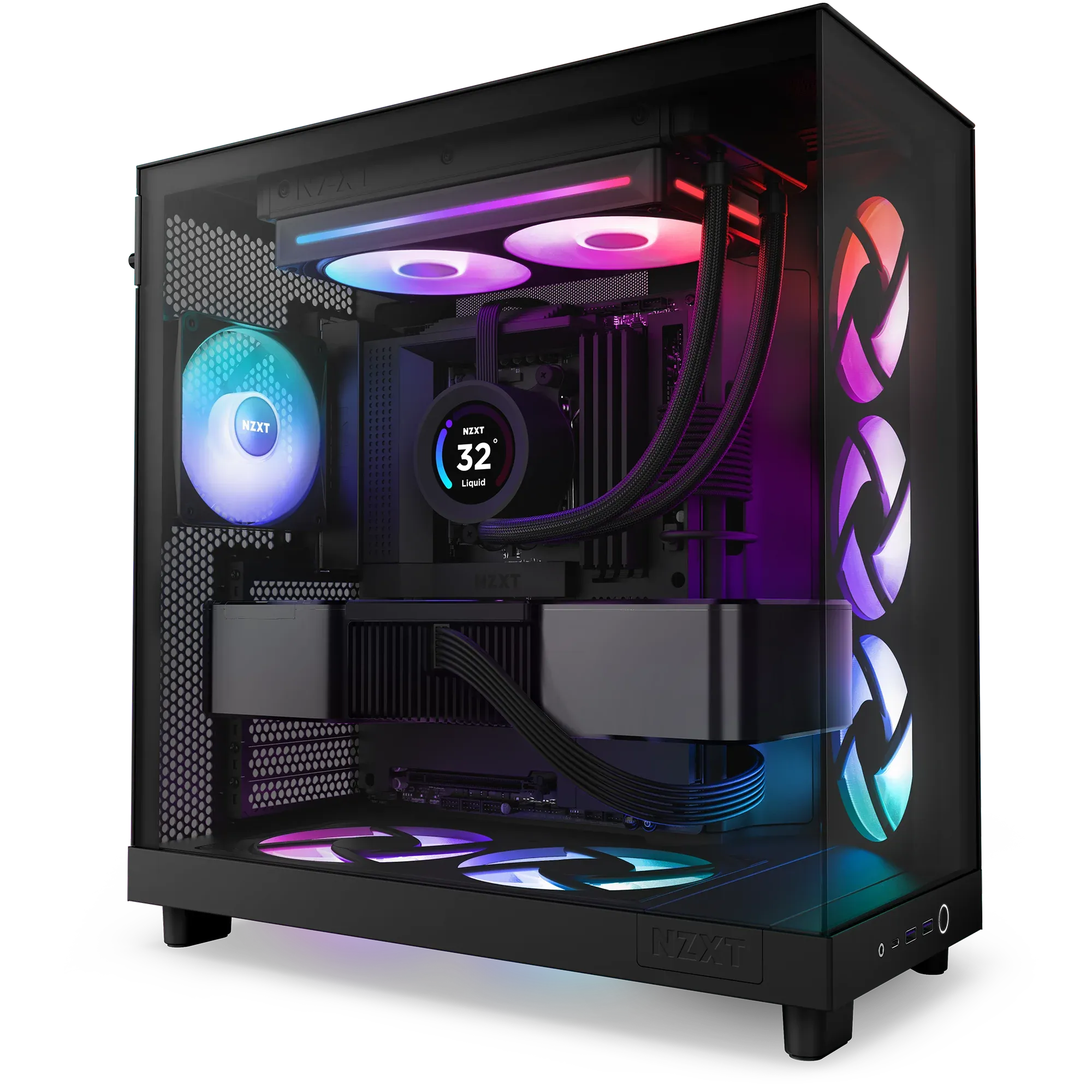 NZXT F240 RGB CORE RF-U24HF-B1 240mm RGB LED Single-Frame RGB Fan (Black) overview 7