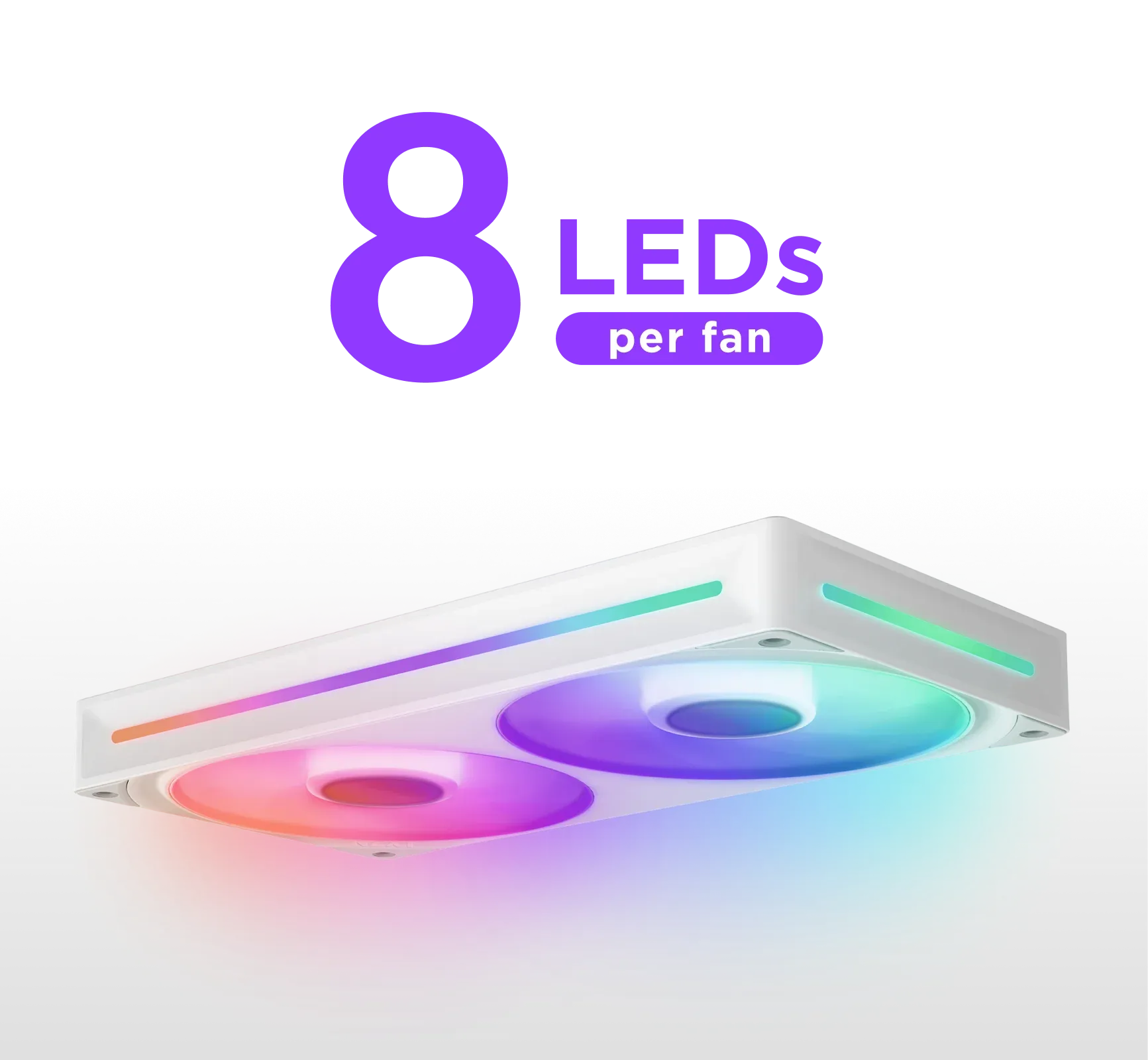 NZXT F240 RGB CORE RF-U24HF-W1 240mm RGB LED Single-Frame RGB Fan (White) overview 5