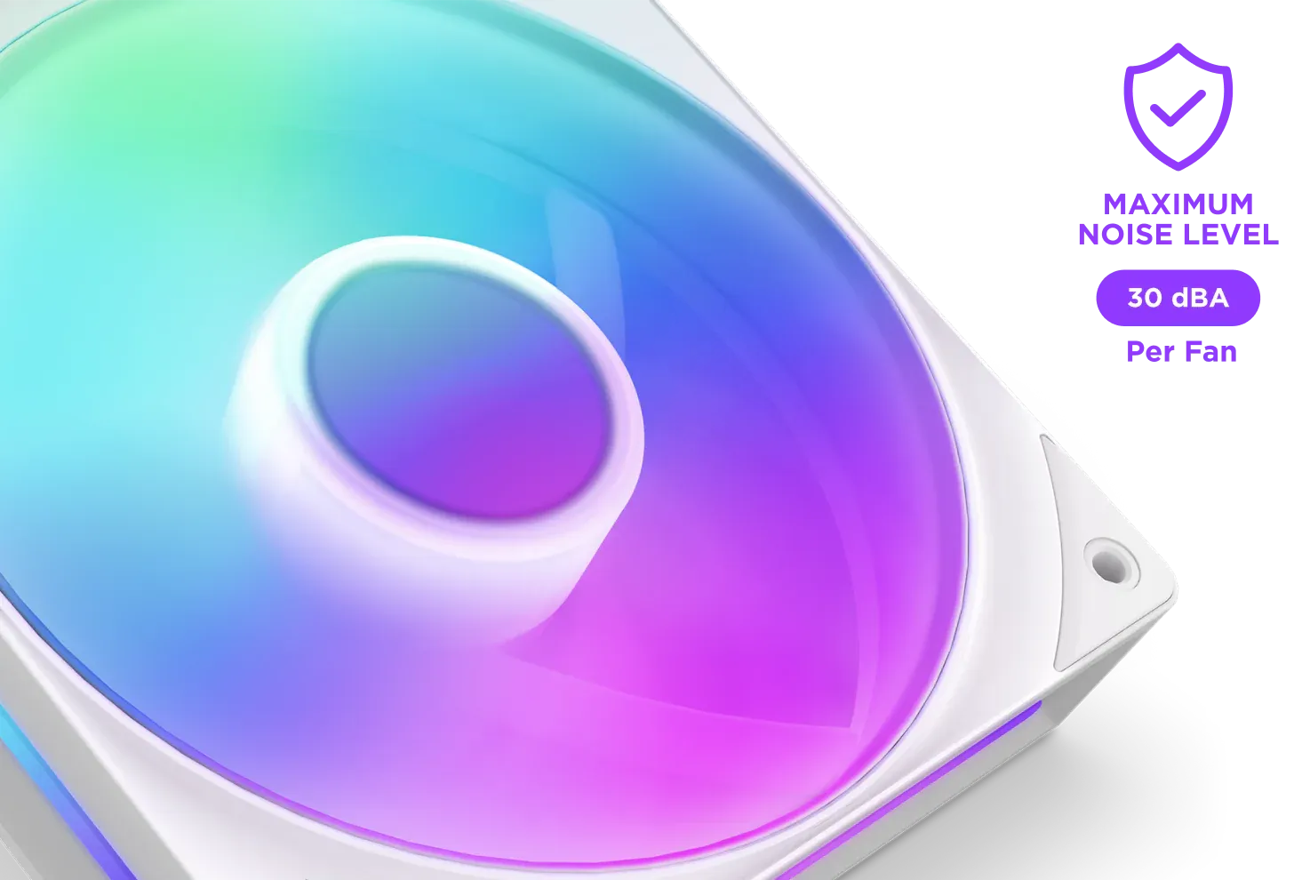 NZXT F240 RGB CORE RF-U24HF-W1 240mm RGB LED Single-Frame RGB Fan (White) overview 9