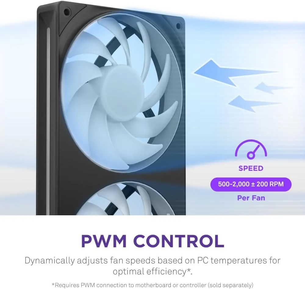 NZXT F280 RGB Core 280mm Single-Frame Fan Unit (Black) overview 6