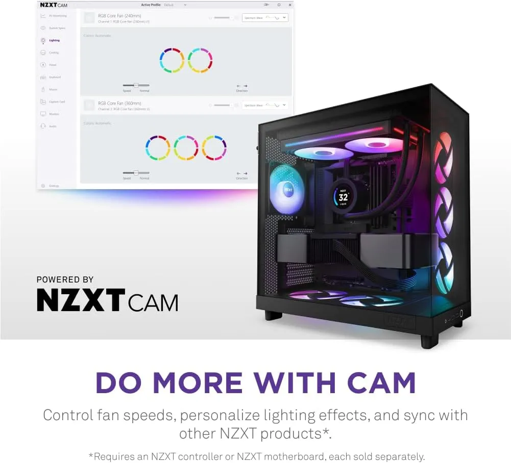 NZXT F280 RGB Core 280mm Single-Frame Fan Unit (Black) overview 8