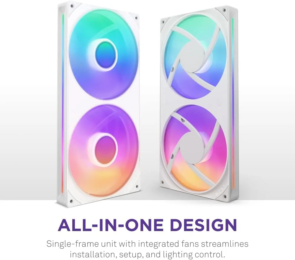 NZXT F280 RGB Core 280mm Single-Frame Fan Unit (White) overview 1