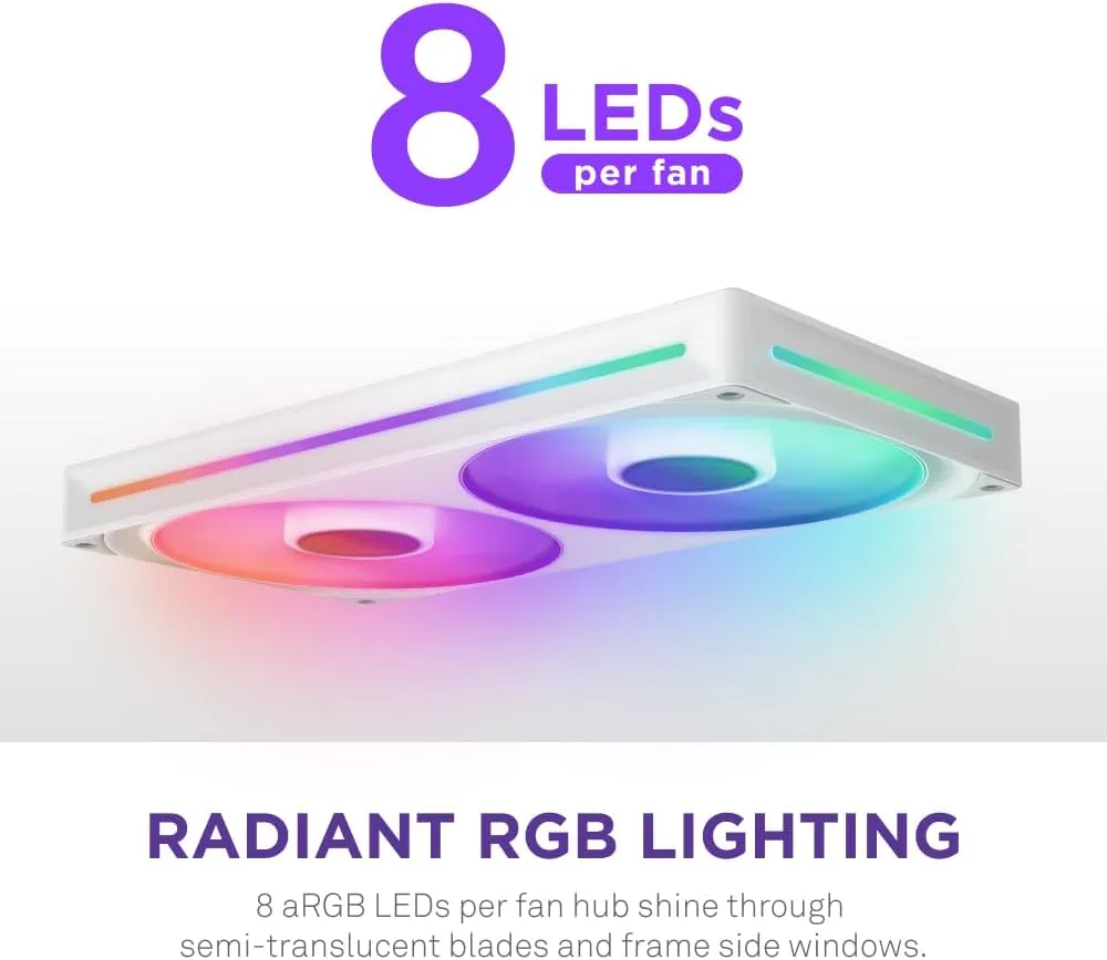 NZXT F280 RGB Core 280mm Single-Frame Fan Unit (White) overview 5