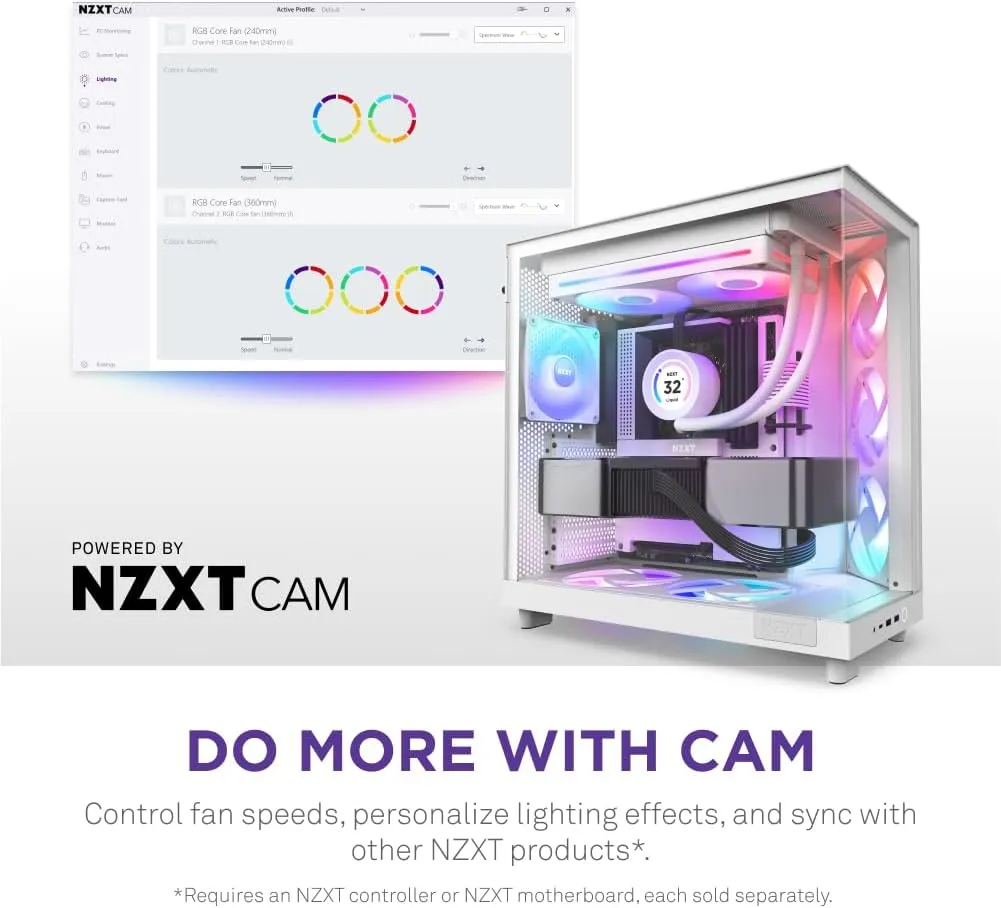 NZXT F280 RGB Core 280mm Single-Frame Fan Unit (White) overview 8