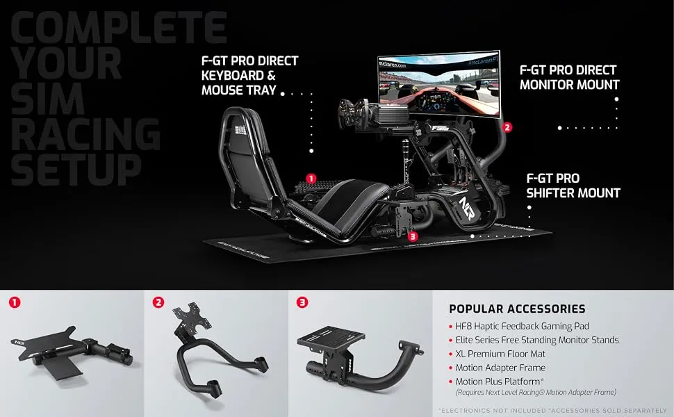 Next Level F-GT Pro Formula and GT Racing Cockpit – Black Edition overview 5