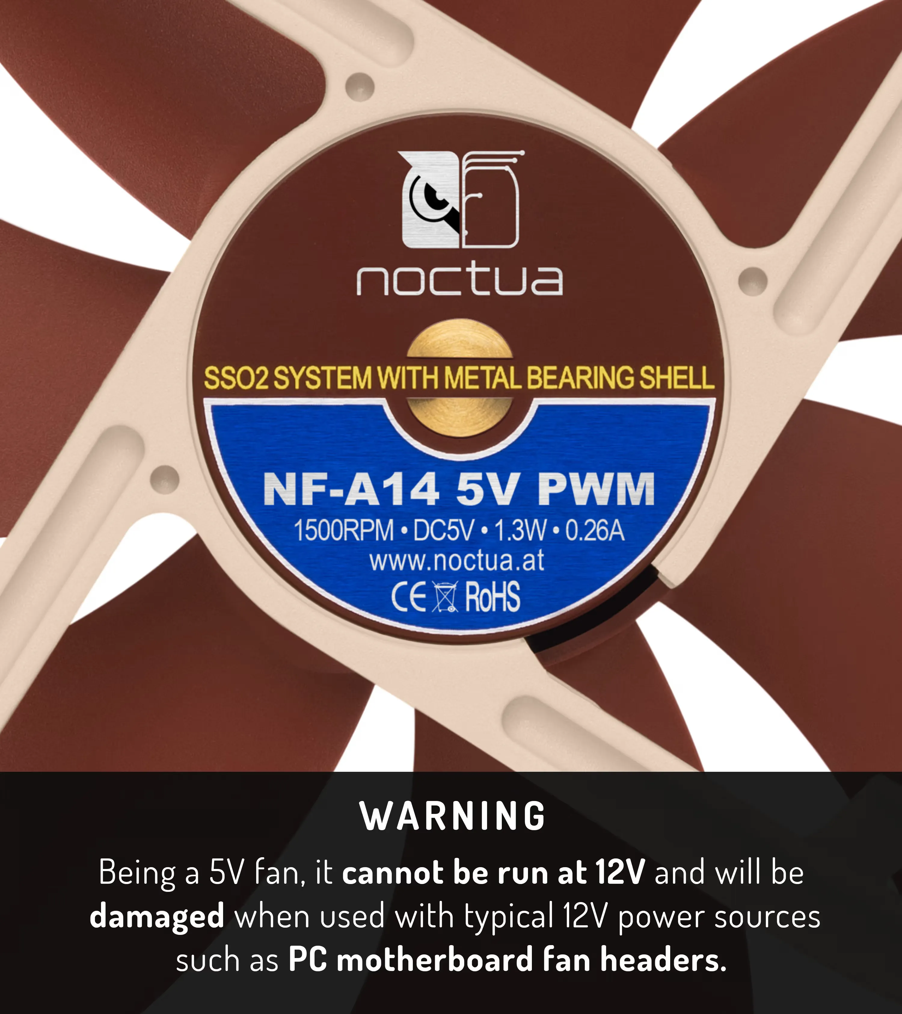 Noctua NF-A14 5V PWM 140mm Cabinet Fan overview 2