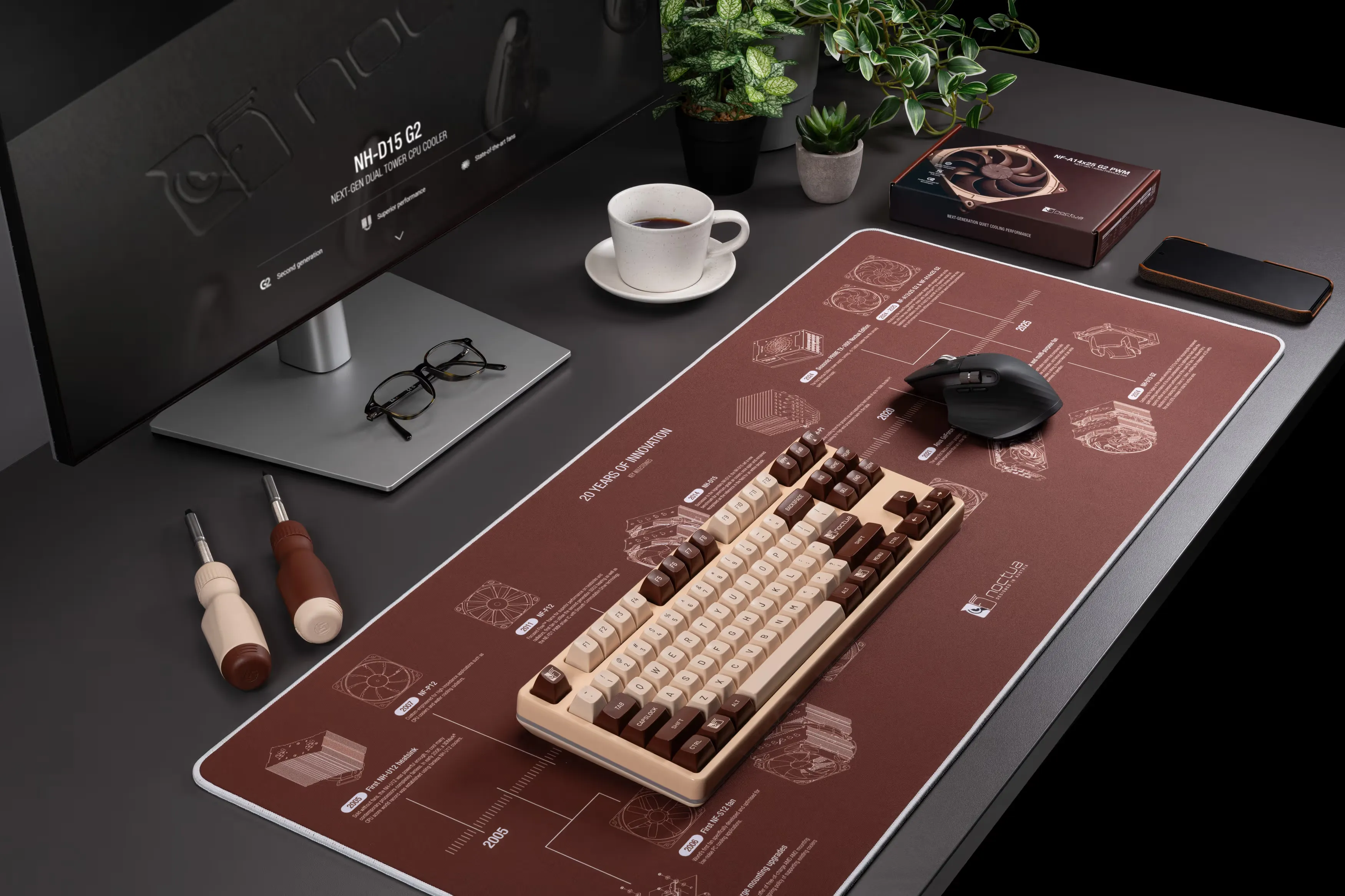 Noctua NP-DM3 20-Year Anniversary 90x40cm Desk Mat (Brown) overview 1