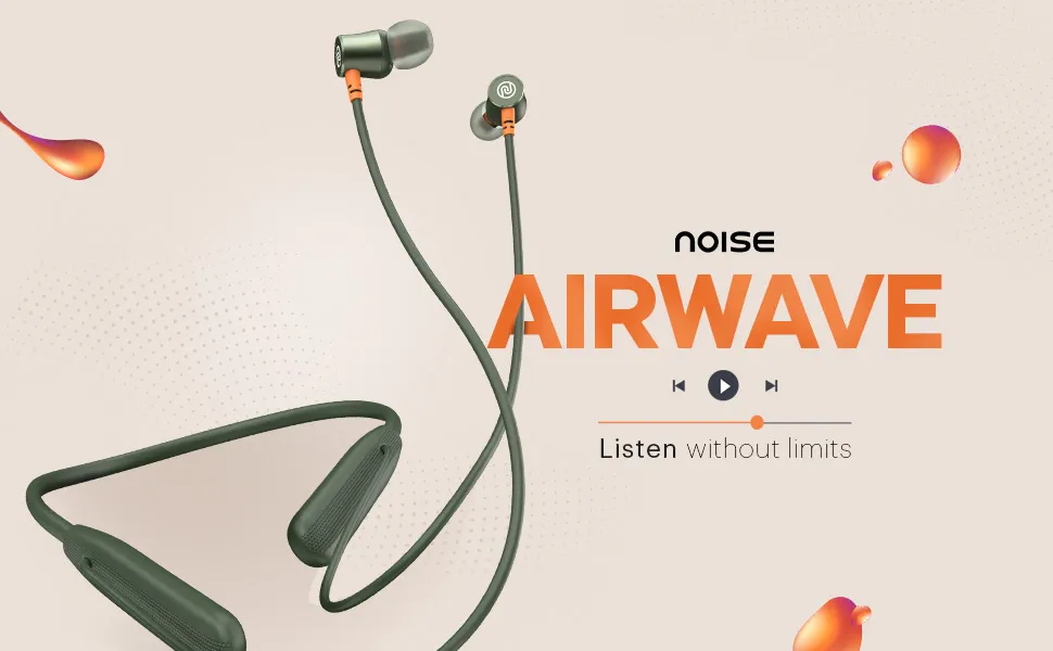 Noise Airwave Bluetooth in Ear Neckband with 50H of Playtime (Jet Black) overview 1