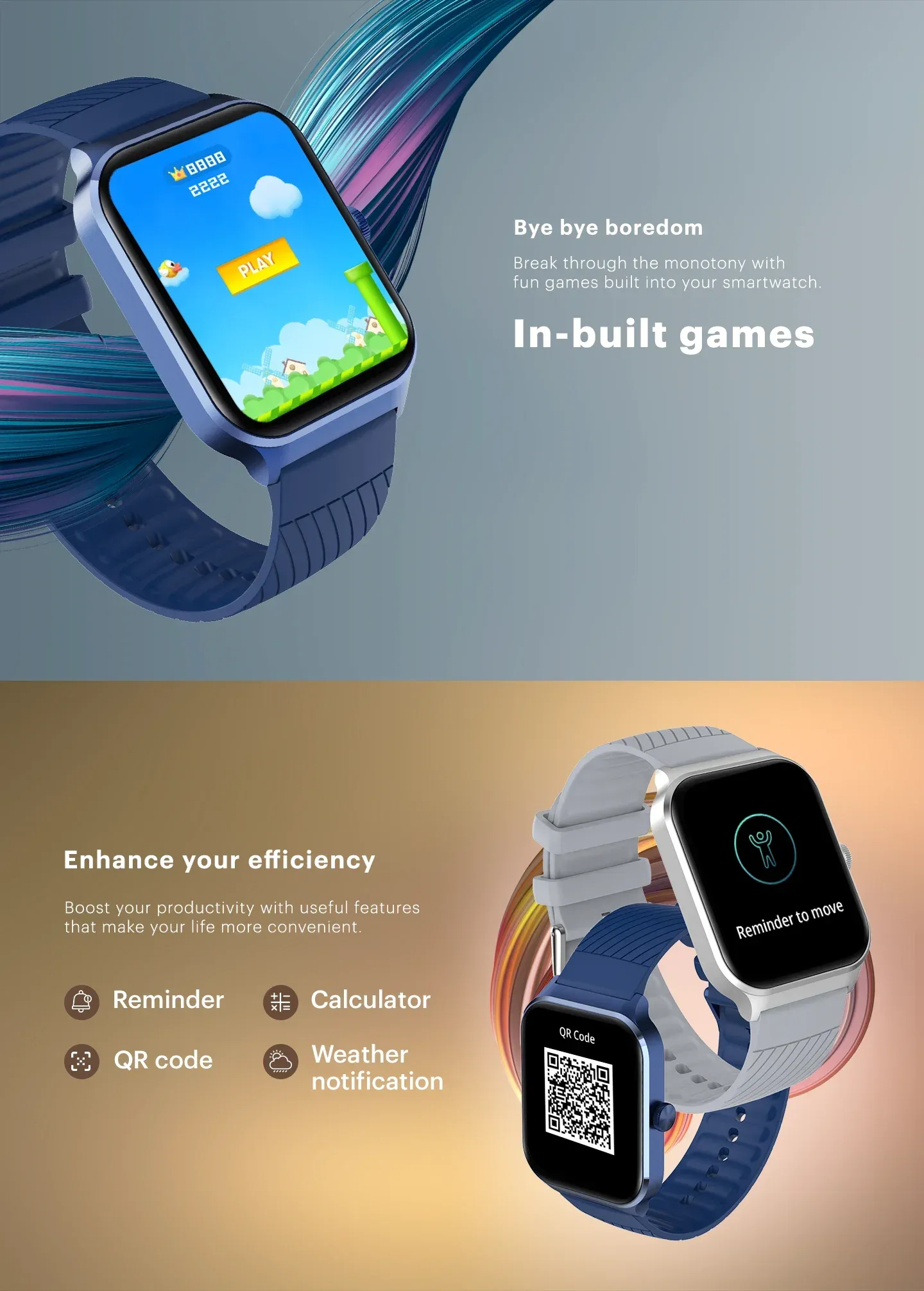 Noise ColorFit Canvas 49.78mm TFT Display Smartwatch (Space Blue) overview 4
