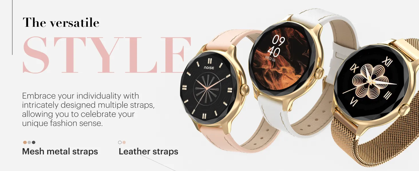 Noise Diva Smartwatch with Diamond Cut dial Glossy Metallic Finish AMOLED Display (Metallic Black) overview 3