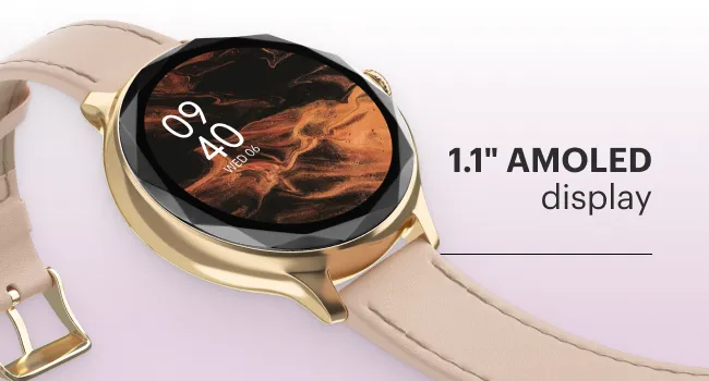 Noise Diva Smartwatch with Diamond Cut dial Glossy Metallic Finish AMOLED Display (Metallic Rose Gold) overview 4