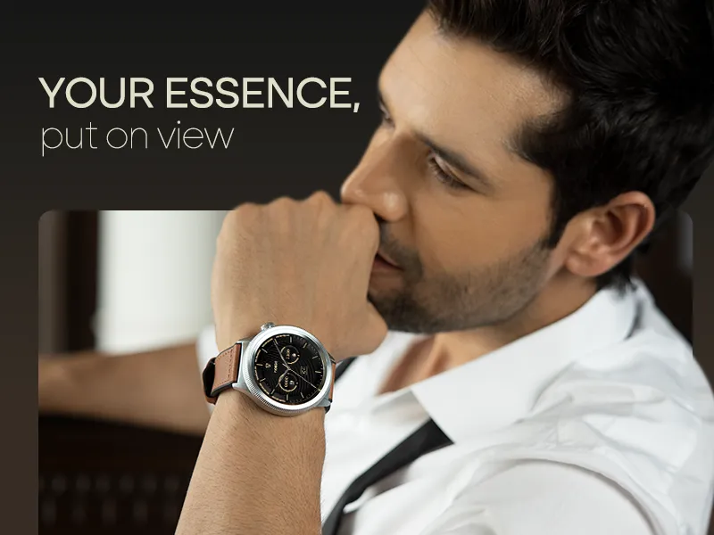 Noise Halo 2 Metallic Build BT Calling, 1.43" AMOLED Display, AOD, Gesture Controls Smart Watch (Gold Blue) overview 5