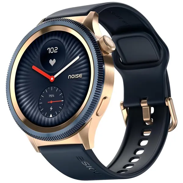 Noise Halo 2 Metallic Build BT Calling, 1.43" AMOLED Display, AOD, Gesture Controls Smart Watch (Gold Blue)