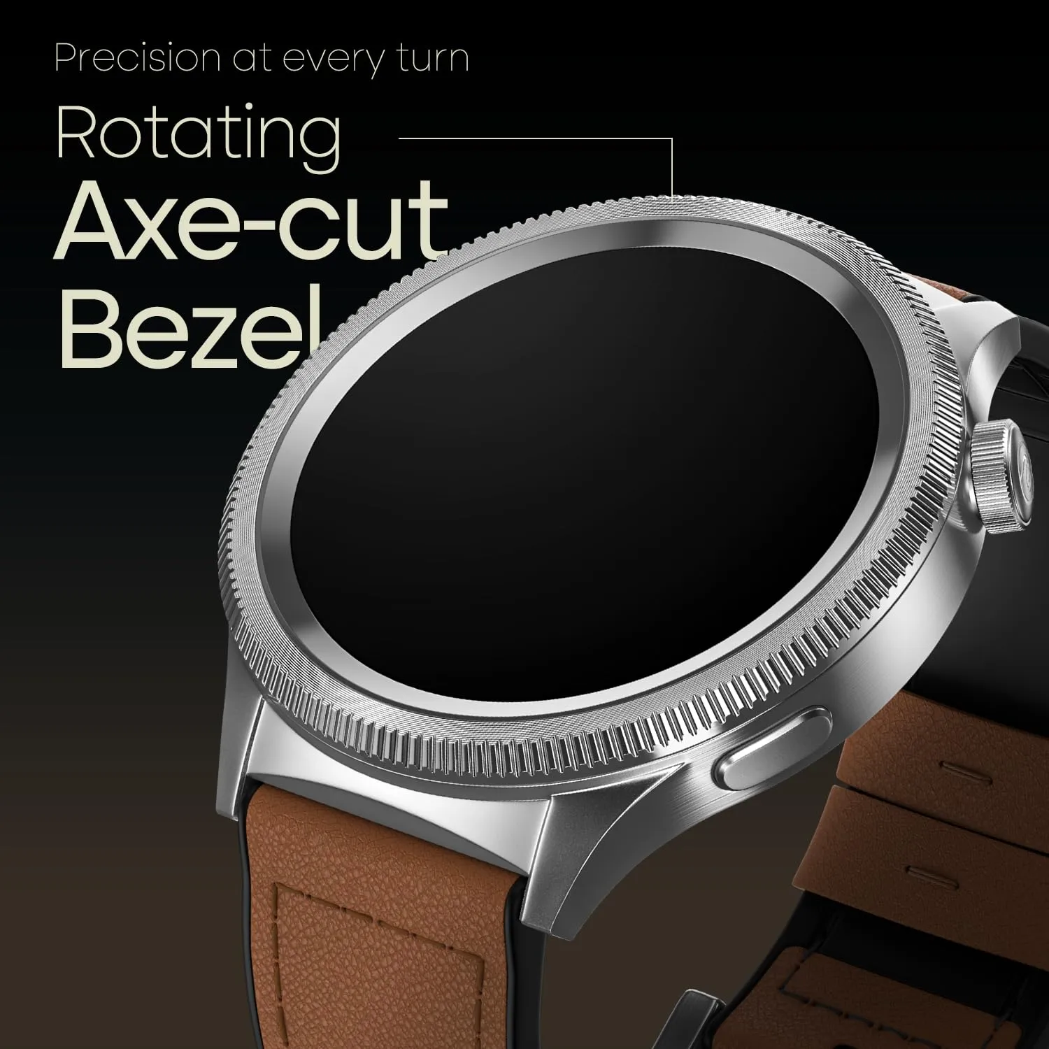 Noise Halo 2 Metallic Build BT Calling, 1.43" AMOLED Display, AOD, Gesture Controls Smart Watch (Vintage Brown) overview 4